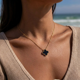 Clover Black Necklace